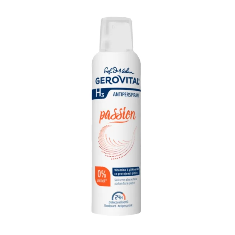 Deodorant antiperspirant H3 Passion, 150 ml, Gerovital FARMEC — preț și oferte
