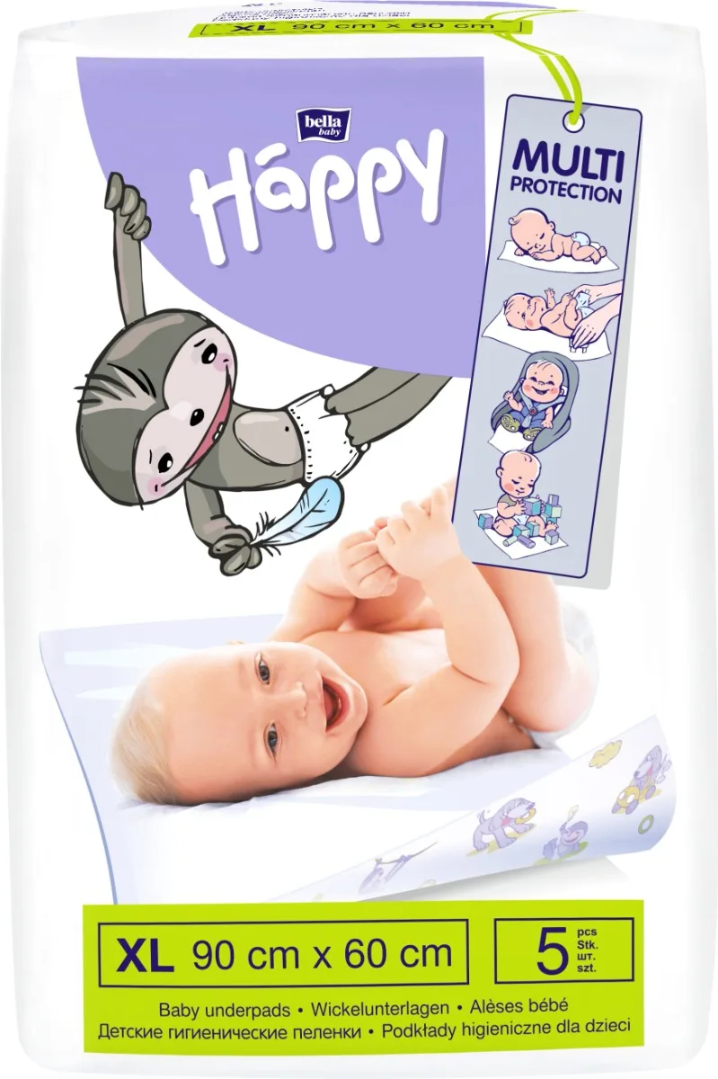 Aleze igienice absorbante Happy 90x60cm, 5 bucati, Bella Baby — preț și oferte