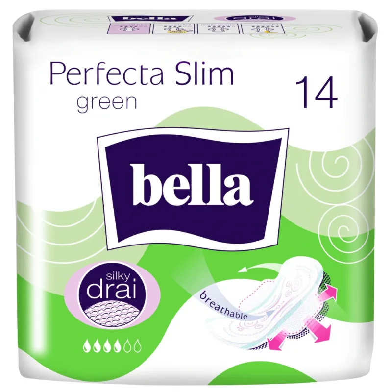 Absorbante Perfecta Slim Green, 14 bucati, Bella — preț și oferte