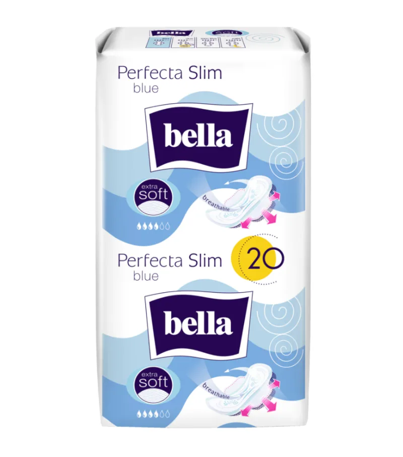 Absorbante Perfecta Slim Blue Extra Soft, 20 bucati, Bella — preț și oferte