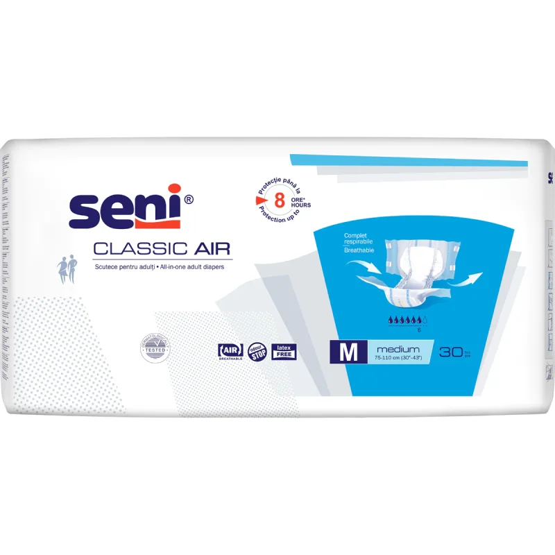Scutece pentru adulti Classic Medium, 30 bucati, Seni — preț și oferte