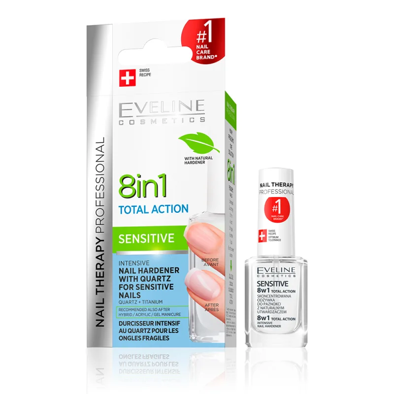 Tratament pentru unghii Nail Therapy Sensitive 8 in 1, 12ml, Eveline Cosmetics — preț și oferte