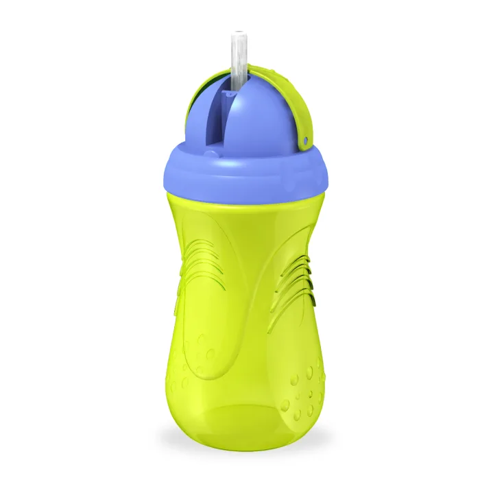 Pahar sport cu pai, verde, +6luni, 350ml, PUR PUR BABY — preț și oferte
