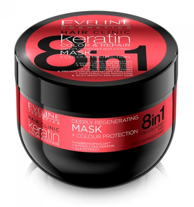 Masca pentru par Keratin Color Protection 8 in 1, 500ml, Eveline Cosmetics — preț și oferte