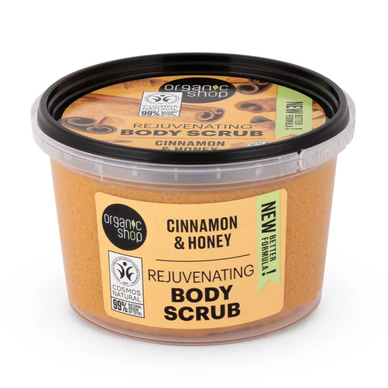 Scrub de corp cu Miere si Scortisoara, 250ml, Organic Shop — preț și oferte