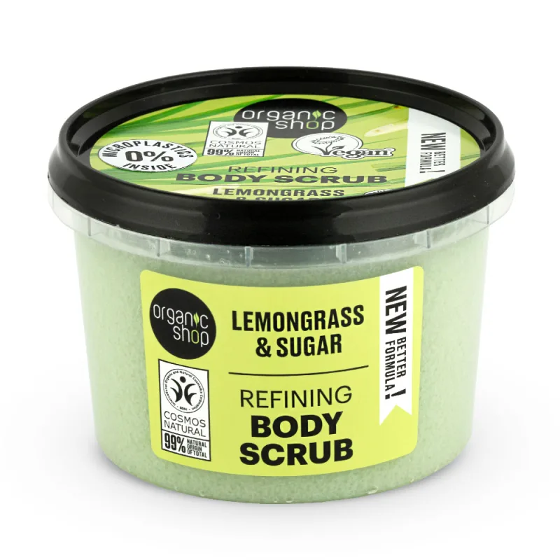 Scrub de corp cu zahar si lemongrass, 250ml, Organic Shop — preț și oferte