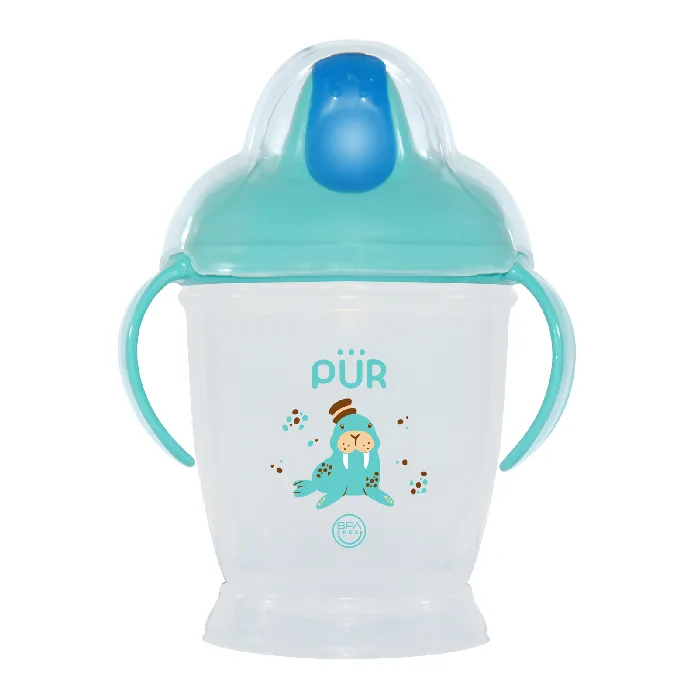 Cana de baut cu cioc dur, +6 luni, verde, PUR PUR BABY — preț și oferte
