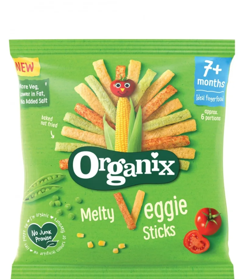 Sticksuri din porumb si legume 7 luni+ Bio, 15g, Organix — preț și oferte