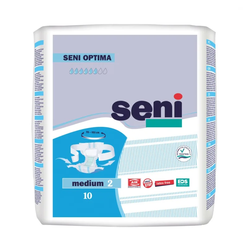 Scutece ajustabile Optima Medium, 10 bucati, Seni — preț și oferte