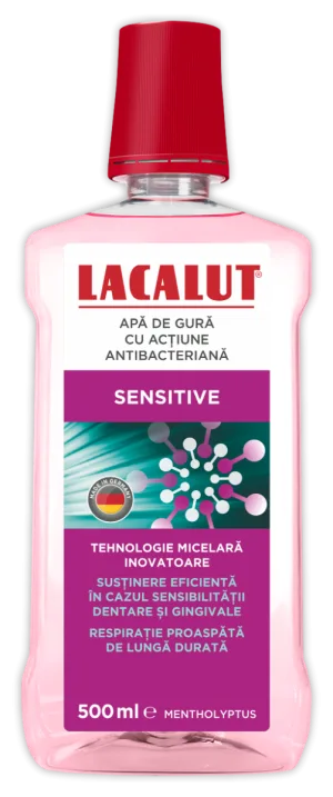 Apa de gura micelara Sensitive, 500ml, Lacalut