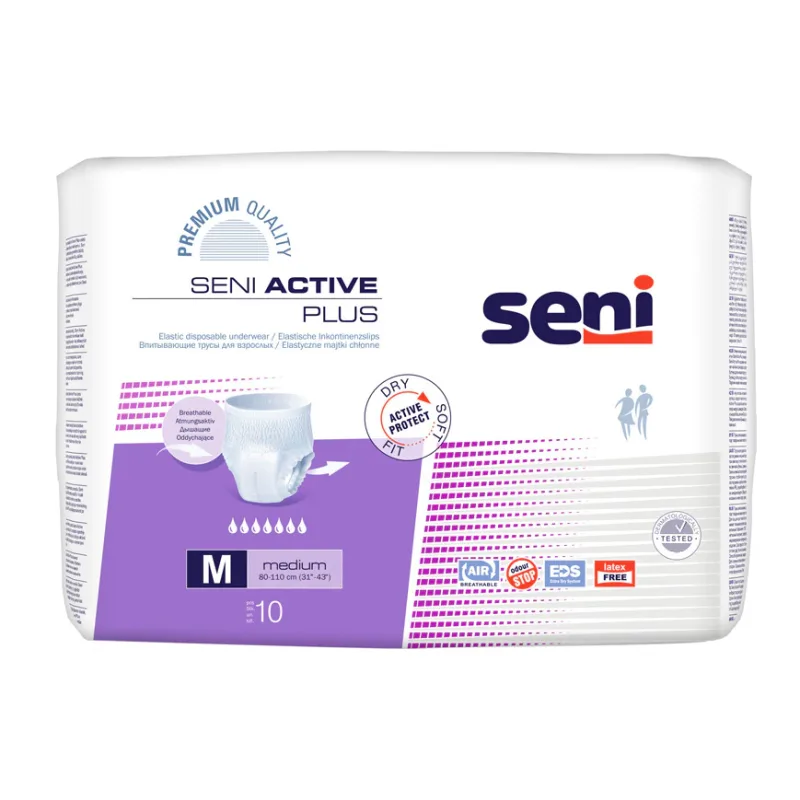 Scutece pentru adulti tip chilot Active Plus Medium, 10 bucati, Seni — preț și oferte