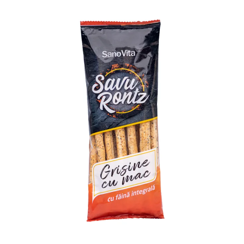 Grisine cu mac si faina integrala, 50g, SanoVita — preț și oferte