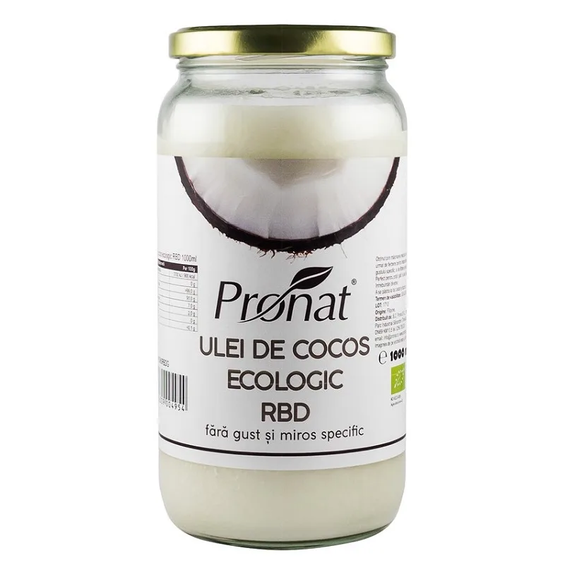 Ulei de cocos RBD Bio, 1000ml, Pronat — preț și oferte