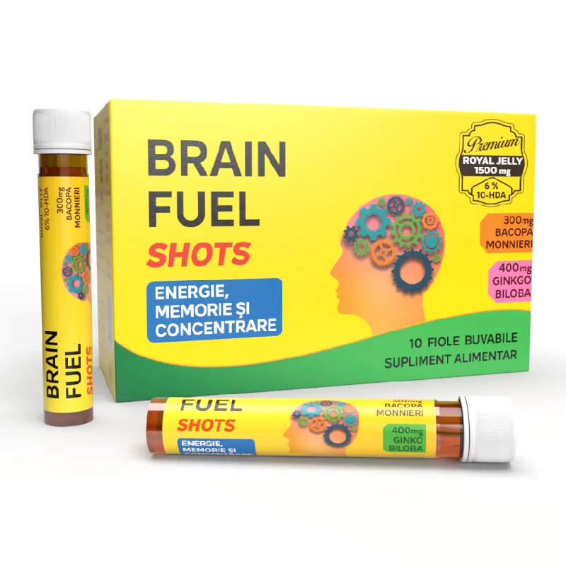 Royal Brain Fuel Shots, 10 fiole buvabile, Justin Pharma — preț și oferte