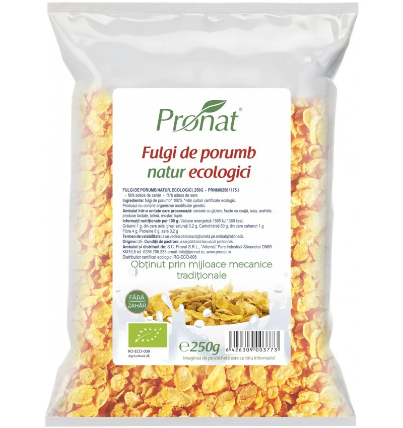Fulgi de porumb Natur Bio, 250g, Pronat — preț și oferte