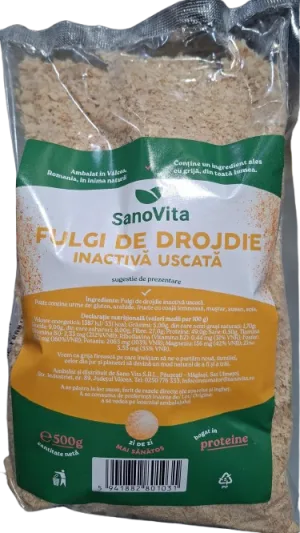 Fulgi de drojdie uscata, 500g, SanoVita