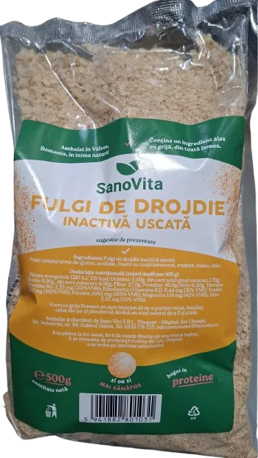 Fulgi de drojdie uscata, 500g, SanoVita — preț și oferte
