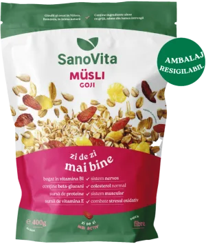 Musli cu goji fara zahar, 400g, SanoVita