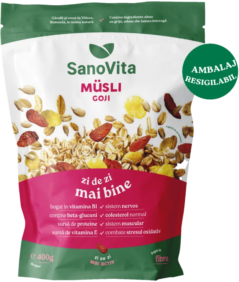 Musli cu goji fara zahar, 400g, SanoVita — preț și oferte