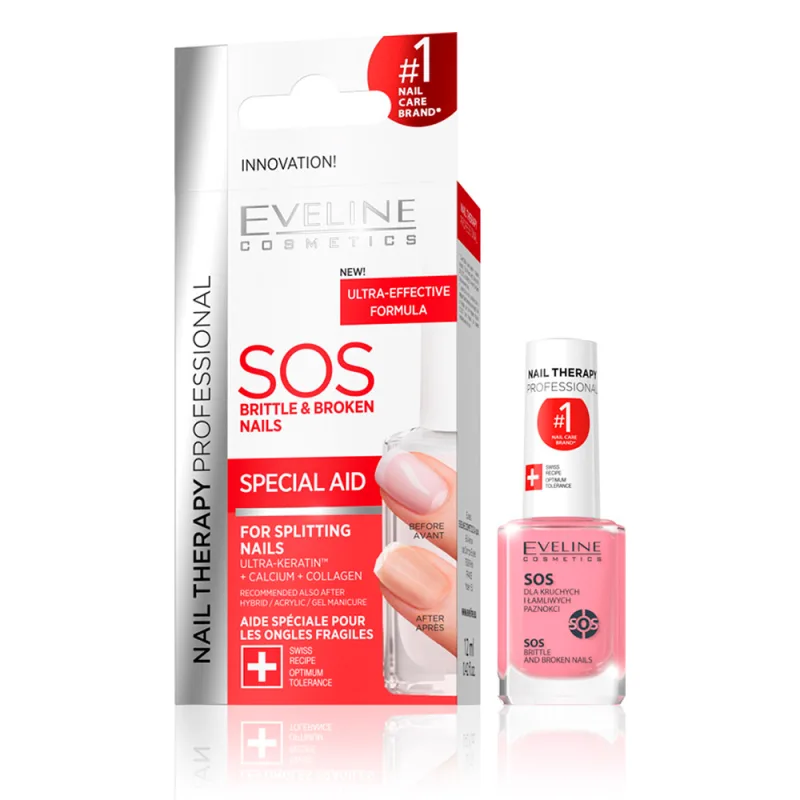 Tratament pentru unghii casante si fragile SOS Nail Therapy, 12 ml, Eveline Cosmetics — preț și oferte