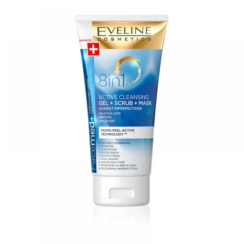 Gel + scrub + masca 8 in 1 Facemed, 150ml, Eveline Cosmetics — preț și oferte
