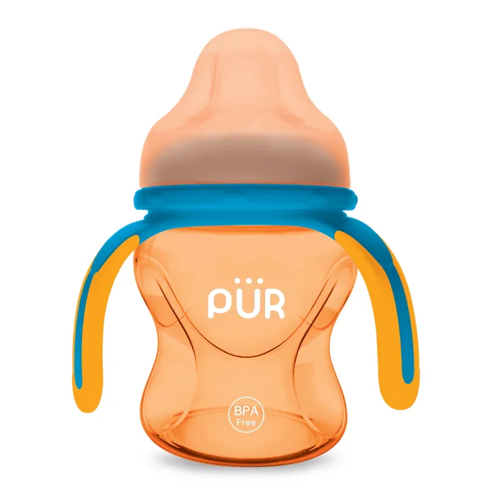 Cana cu prindere multipla 150ml, protocaliu, +6 luni, PUR PUR BABY — preț și oferte