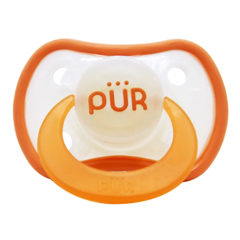 Suzeta ortodontica din silicon, +6 luni, piersica, PUR PUR BABY — preț și oferte