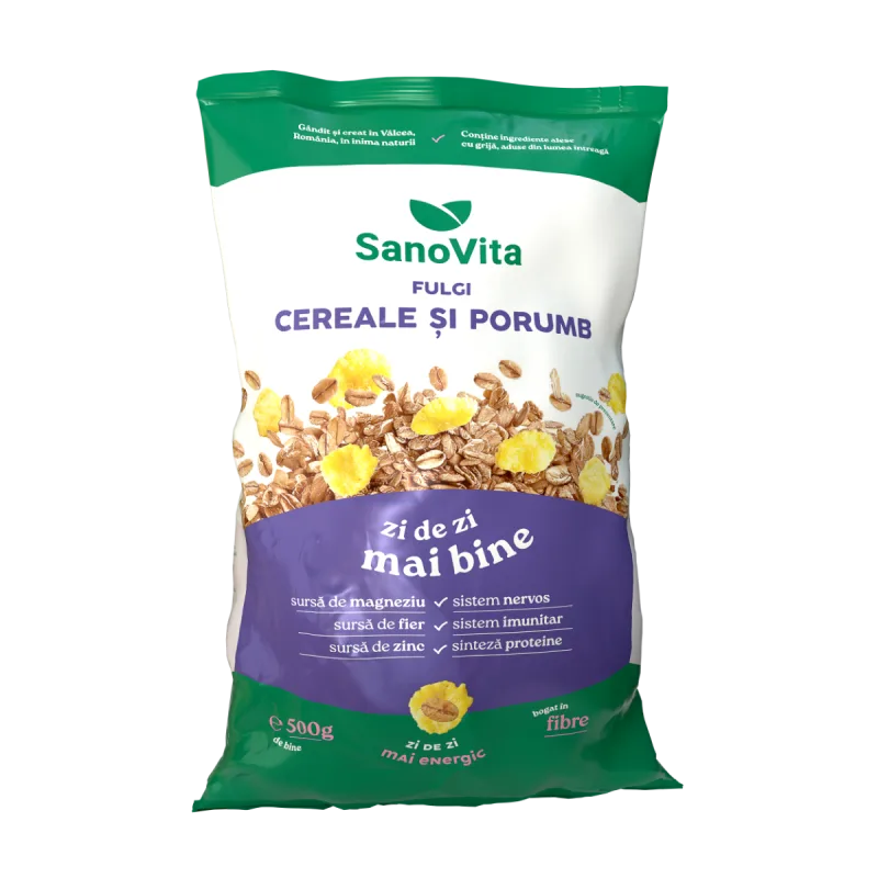Fulgi de cereale cu porumb, 500g, SanoVita — preț și oferte
