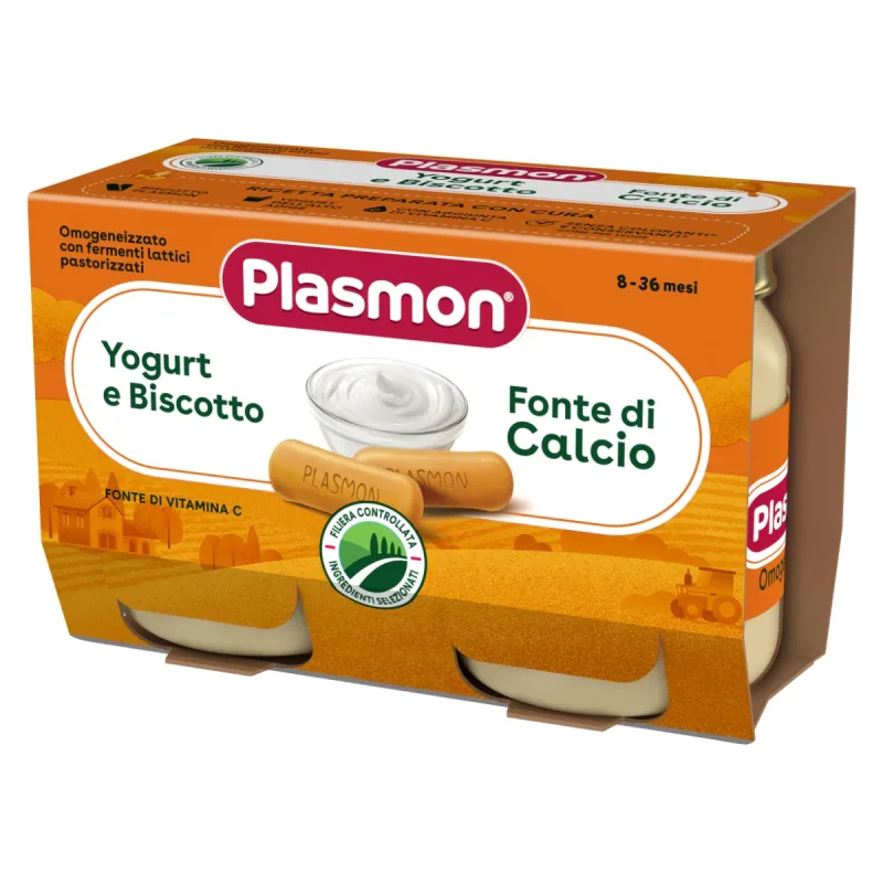 Iaurt cu biscuiti 8 luni+, 2 x 120g, Plasmon — preț și oferte