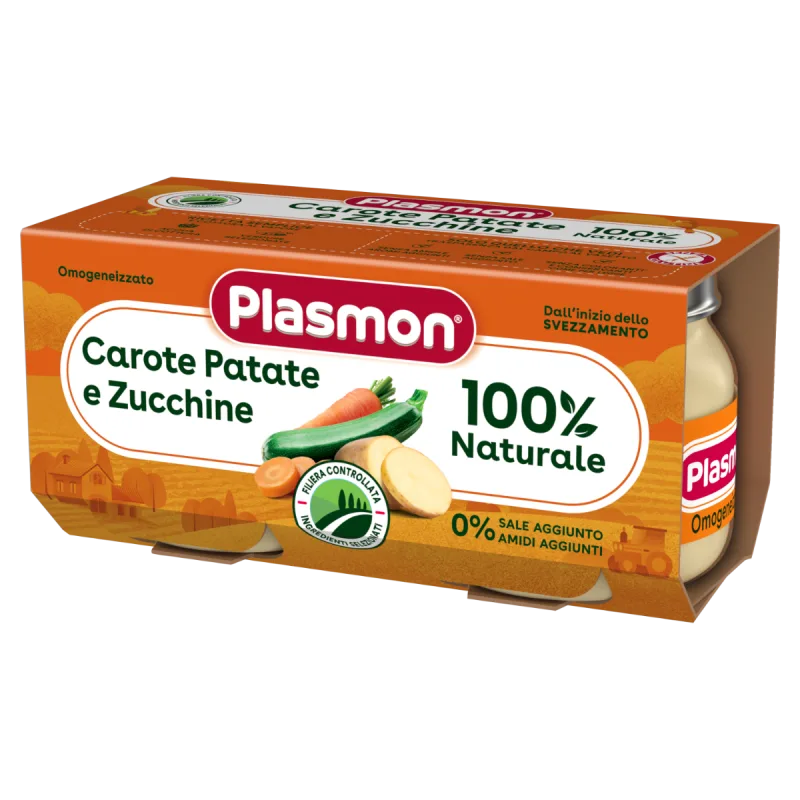 Piure morcov, cartof, dovlecel fara gluten, 2 x 80g, Plasmon — preț și oferte