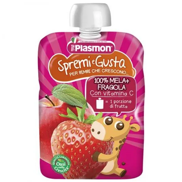 Piure din pulpa de capsune si mar, 100g, Plasmon — preț și oferte