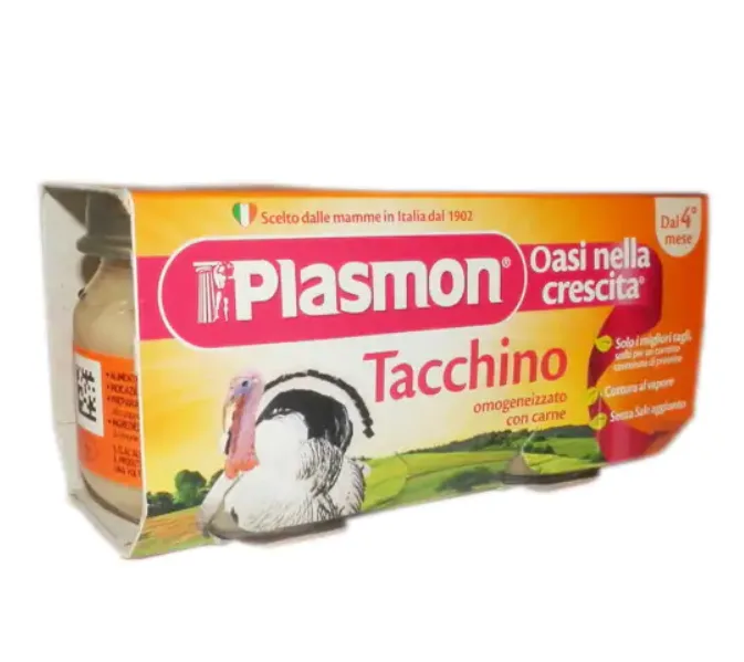 Piure omogenizat din carne de curcan fara gluten 4 luni+, 2 x 80g, Plasmon — preț și oferte