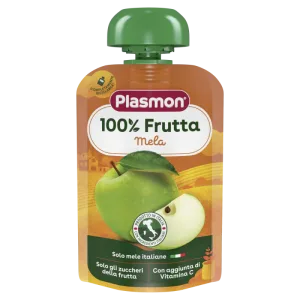 Piure din pulpa de mere si banane cu vitamina C, 100g, Plasmon