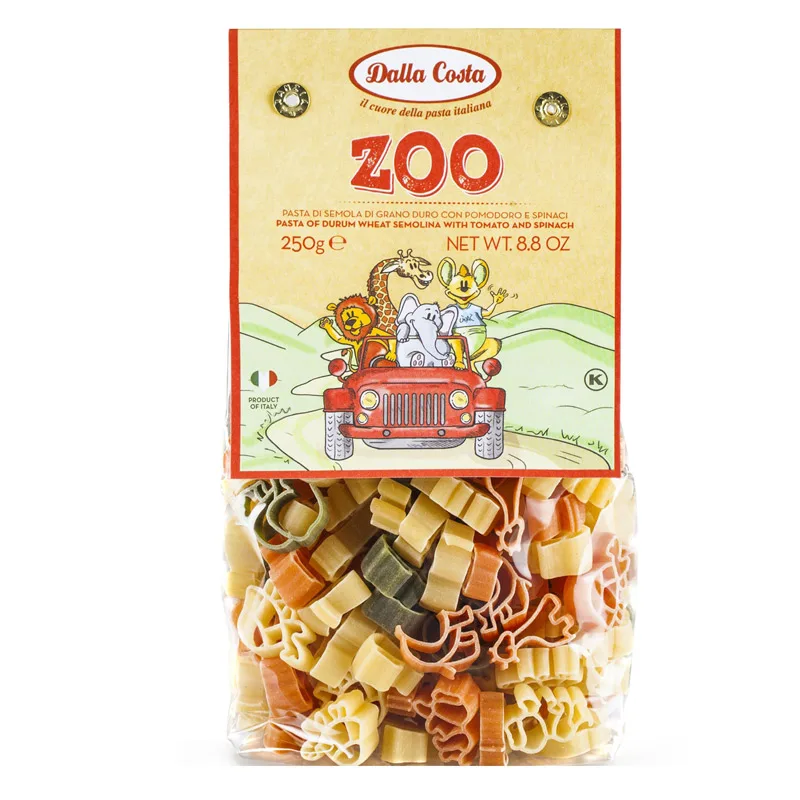 Paste din grau dur tricolore Zoo Bio, 250g, Dalla Costa — preț și oferte
