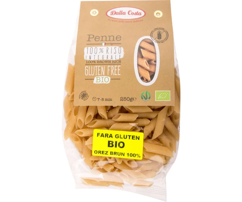 Paste penne din orez brun Bio, 250g, Dalla Costa — preț și oferte