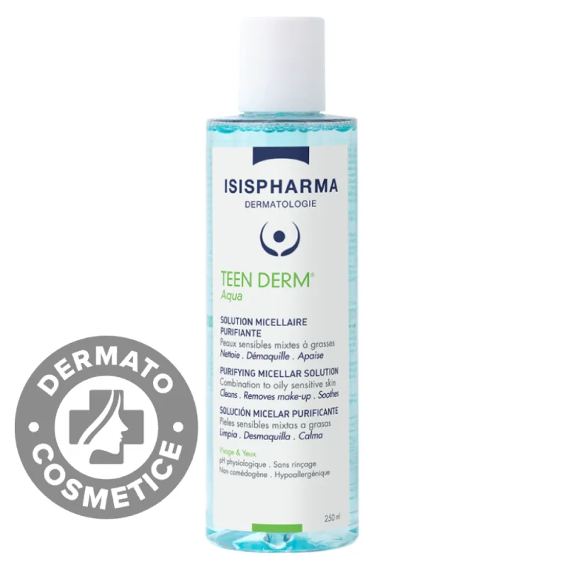 Solutie micelara purifianta Teen Derm Aqua, 250ml, Isis Pharma — preț și oferte
