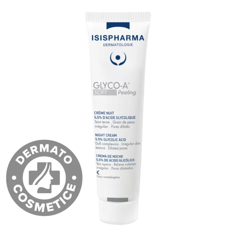 Crema de noapte 5.5% acid glicolic Glyco-A Soft Peeling, 30ml, Isis Pharma — preț și oferte