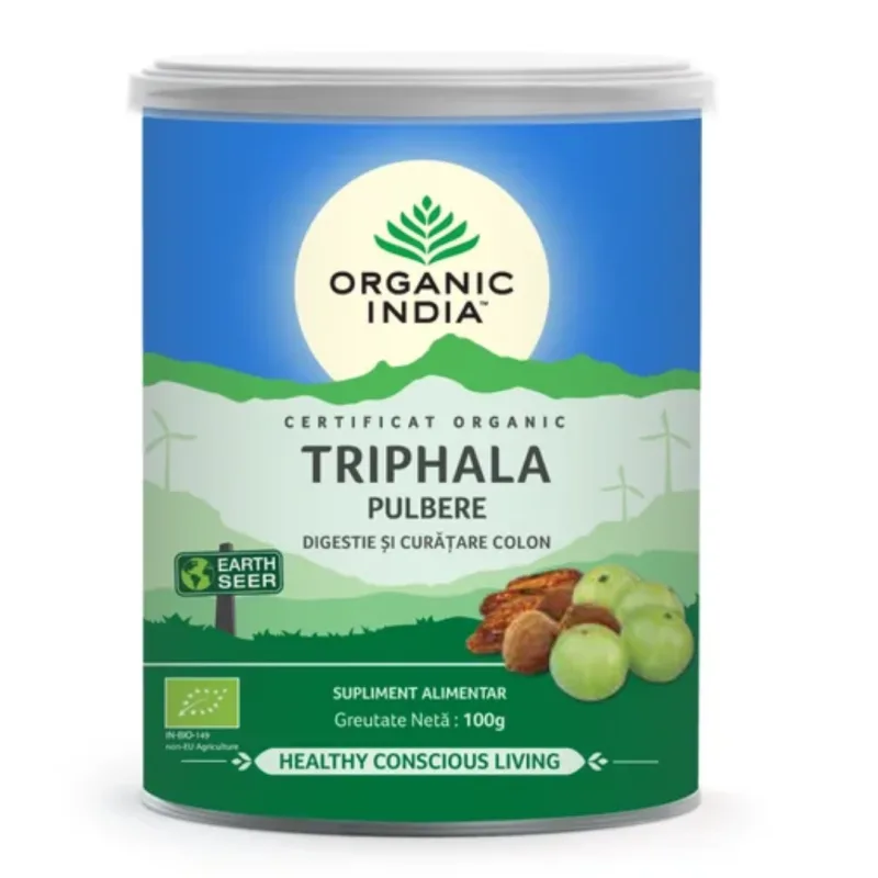 Pulbere Triphala Digestie Detox Colon, 100 g, Organic India — preț și oferte