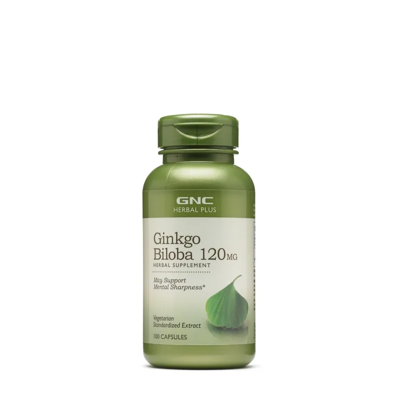 Ginkgo Biloba Herbal Plus 120mg, 100 capsule, GNC — preț și oferte