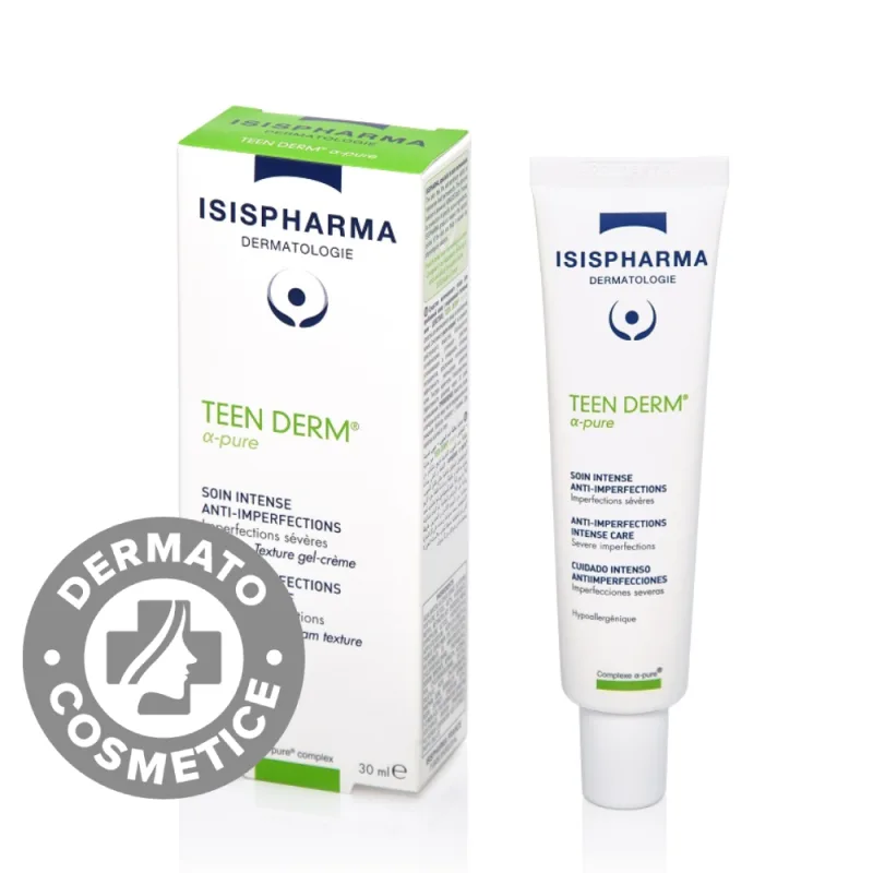 Gel crema pentru acnee severa Teen Derm Alpha Pure, 30ml, Isis Pharma — preț și oferte