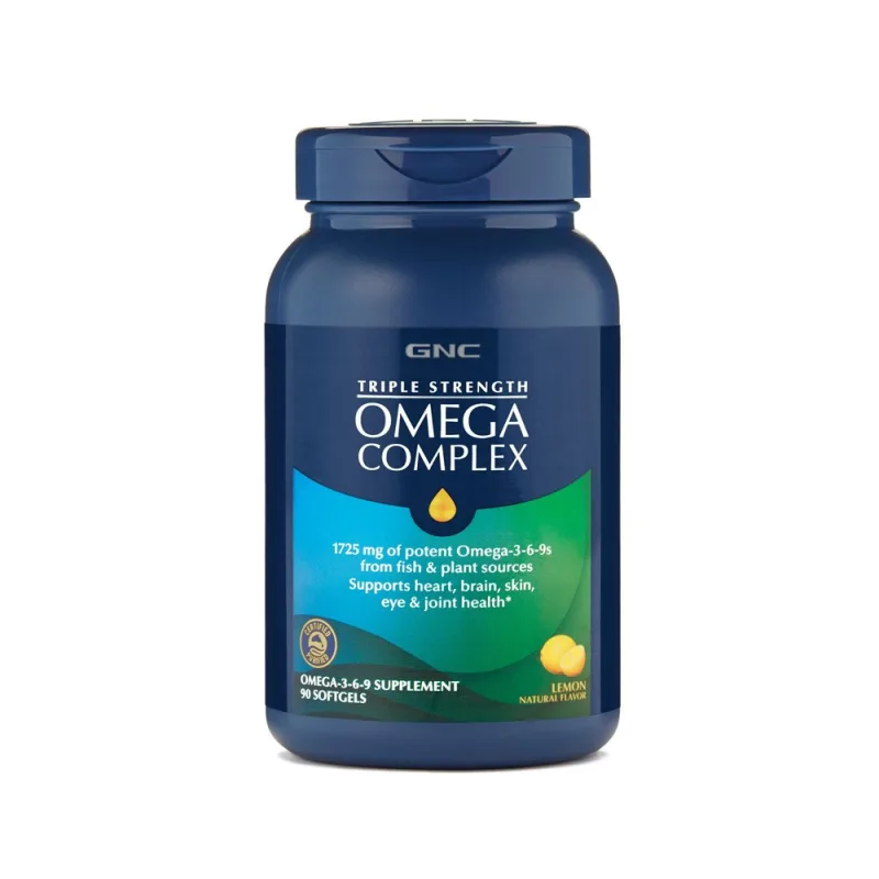 Ulei de peste Omega Complex Triple Strength, 90 capsule, GNC — preț și oferte