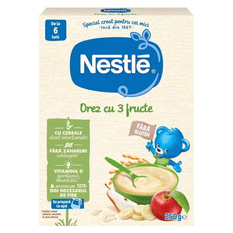 Cereale orez cu 3 fructe, 250g, Nestle — preț și oferte