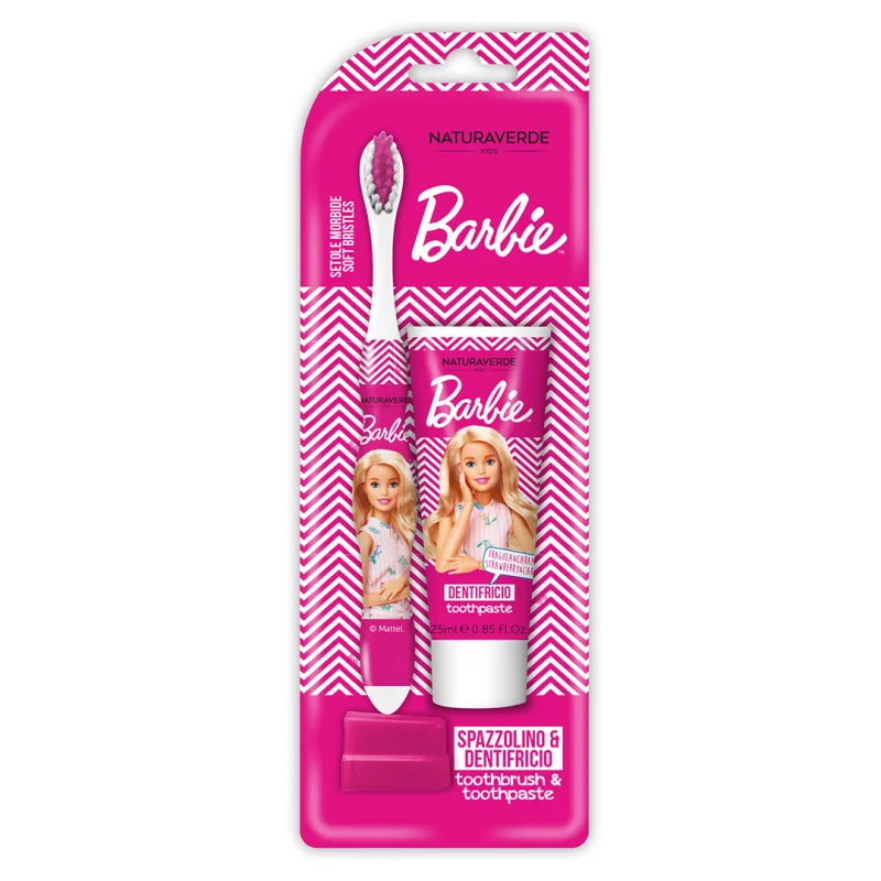 Set 1 periuta + 1 pasta de dinti 25ml Barbie, Naturaverde — preț și oferte