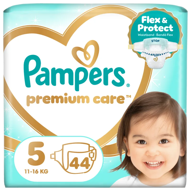 Scutece Premium Care Nr.5 11-16kg, 44 bucati, Pampers — preț și oferte
