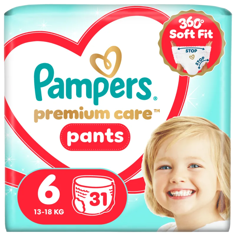 Scutece Premium Care Pants Nr.6 13-19 kg, 31 bucati, Pampers — preț și oferte