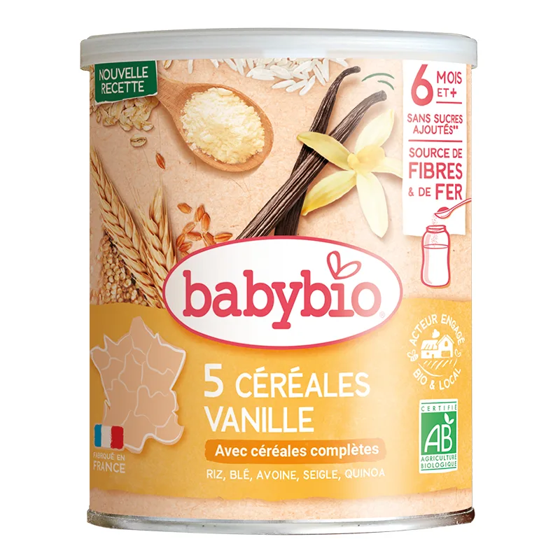 Bio 5 cereale cu vanilie si quinoa, 220g, BabyBio — preț și oferte