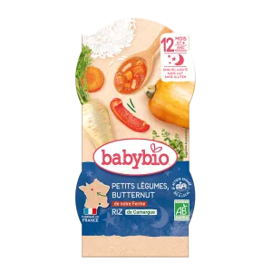 Meniu bio piure din legume si orez +12 luni, 2 x 200g, BabyBio