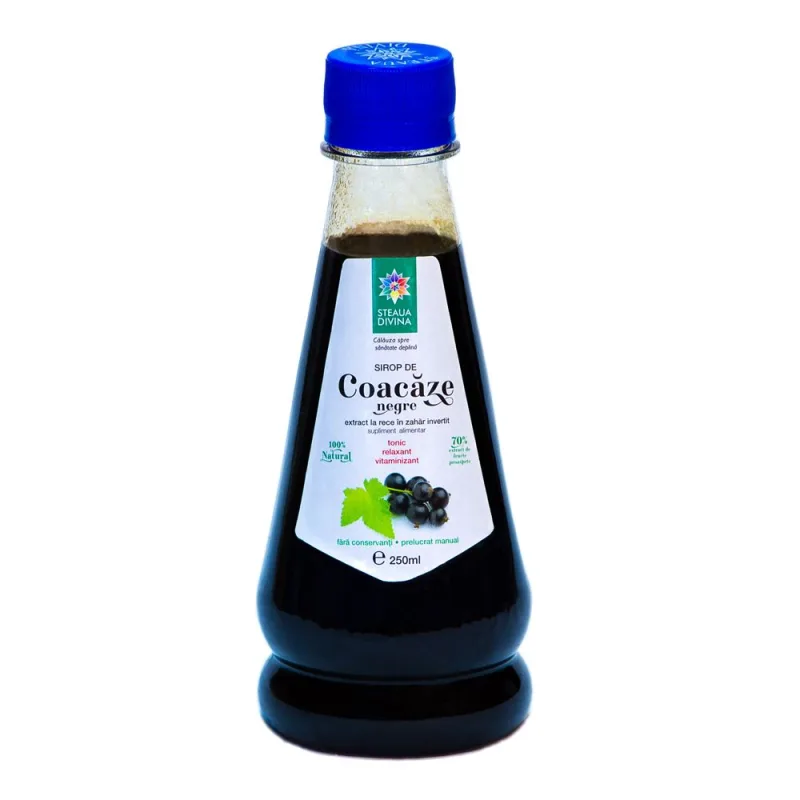 Sirop natural cu coacaze negre si stevie, 250ml, Steaua Divina — preț și oferte
