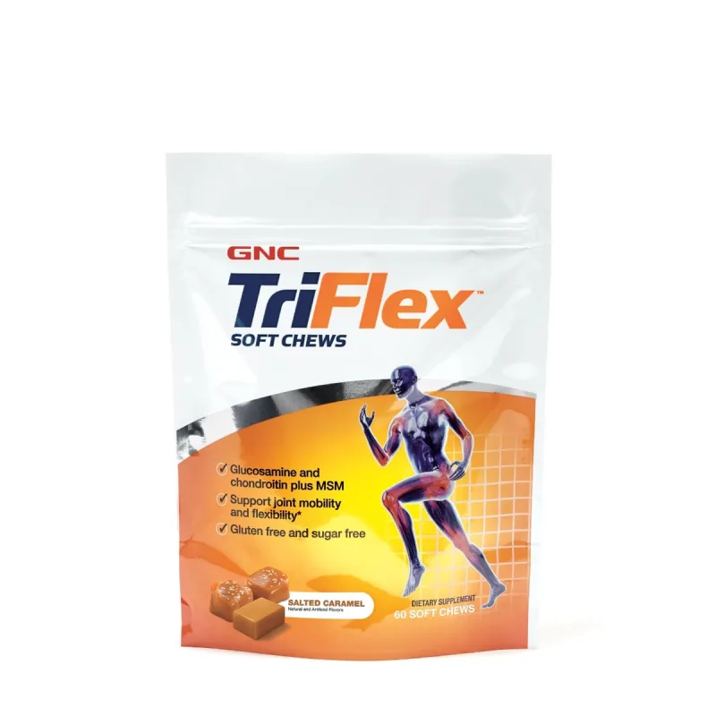 Soft Chews TriFlex aroma de caramel sarat, 60 caramele, GNC — preț și oferte