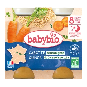 Crema de morcovi si quinoa Bio, 2 x 200g, BabyBio